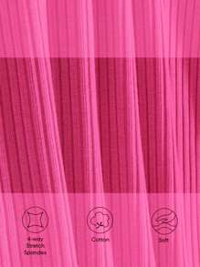 Cozy Pixies Rose Red Baby Girl Knitted Mesh Ruffle Hem Pullover And Striped Knitted Tee With Ruffle Hem - Hot Pink - View 7