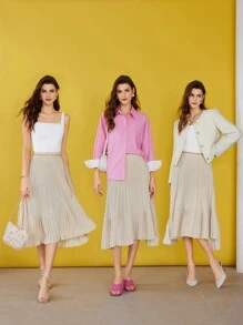 MOTF PREMIUM Falda fruncido unicolor