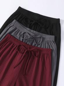 SHEIN 3件套女士蕾丝拼布背心和裤子睡衣套装休闲套装 - 彩色 - 查看 5