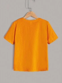 SHEIN Leap Crew Cậu bé Tween 4pcs Áo phông trơn - Nhiều màu - Xem 10