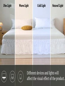 1 Miếng Mềm mại Và Thoải mái Trắng Polyester Xoăn Sóng Cắt Váy ngủ Đối với Phòng ngủ - trắng - Xem 12