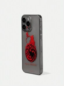 Game of Thrones X SHEIN Cool Pattern Transparent Black Phone Case - Clear - View 3