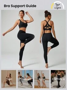 GLOWMODE Featherfit™-geripptes Flexibles Sport-bh Mit Herzförmigen, Gekreuzten Ausschnitten, Leichter Unterstützung Für Yoga Und Studio Mit Geringem Einfluss