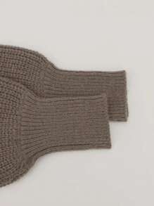 Women's Drop Shoulder Long Sleeve Double Pocket Long Knitted Cardigan - Coffee Brown - View 3