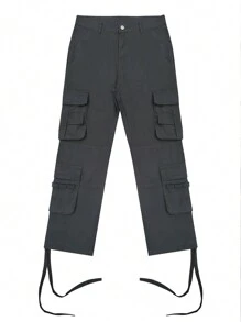 Globe Swift Men's Grey Wide Leg Loose Casual Cargo Pants