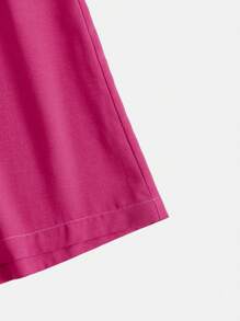 SHEIN VCAY Women Vacation Solid Color Rose Red Romantic Ruffle Trim One Piece Summer Beach Jumpsuit - Multicolor - View 4