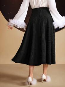 Modelyn Ladies' Textured Skirt - Black - View 2