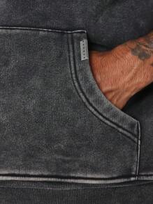 SUMWON Overhead Sleeveless Washed Hoodie - Black - View 7