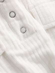 DAZY Damen Einfarbig Enganliegendes Crop Rib Strick T-shirt