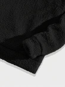 Manfinity VCAY 男士针织休闲半拉链抓绒连帽衫，带刺绣字母，适合秋冬季节，情侣款，长袖上衣