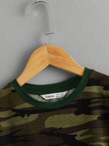 Tween Boy Knitted Printed T-Shirt Set - Dark Green - View 7