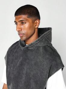SUMWON Overhead Sleeveless Washed Hoodie - Black - View 6