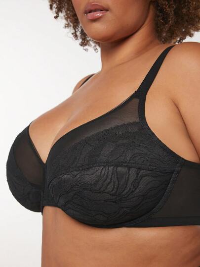Große Größen Sexy Unterwäsche Spitzen-BH mit voller Abdeckung ohne  Fütterung｜luvlette