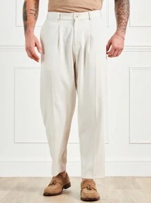 Forever 21 男士杏色休閒斜口袋寬鬆褲 - 卡其色 - 查看 5