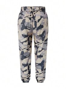 Mulvari Plus Size Women's Camouflage Cargo Pants With Multiple Pockets And Adjustable Cuffs Fall Cloth For Women - Coffee Brown - View 2
