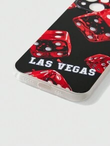 ROMWE Grunge Punk 1入組拉斯維加斯風格手機殼,適用於蘋果iphone 15/14/13/11 Pro Max,適用於情人節 - 無色 - 查看 4