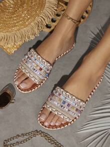 SHUZIA Women's Open-Toe Flat Sandals
