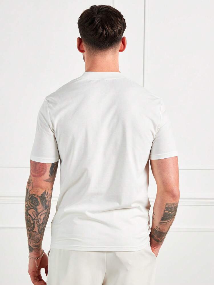 Men's Solid Color Round Neck Casual T-Shirt