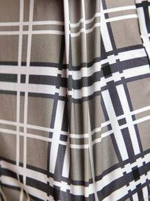 Men's Plaid Short Sleeve Homewear Set - Grey - View 7