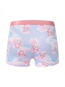 Men's Cartoon Bear Pattern Boxer Briefs - White - View 2