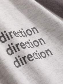 DAZY Của phụ nữ Tay Raglan Áo thun Với In thư - Xám - Xem 4