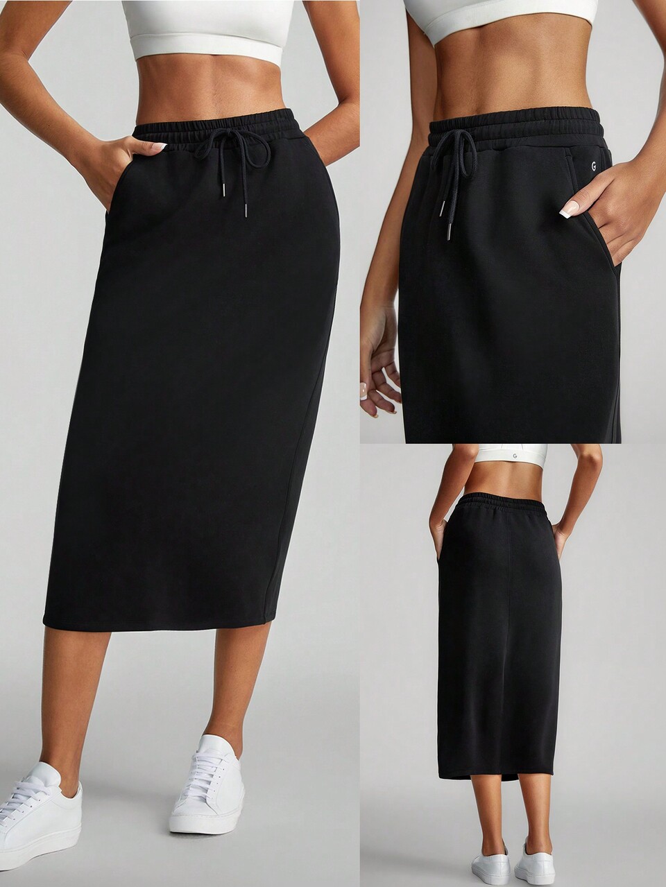 SoftCalm Modal Drawstring Pocket Maxi Skirt Daily Lounging
