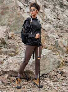 In My Nature 女士轻便防晒服，可折叠/紧凑，女士徒步服装 - 黑色 - 查看 6