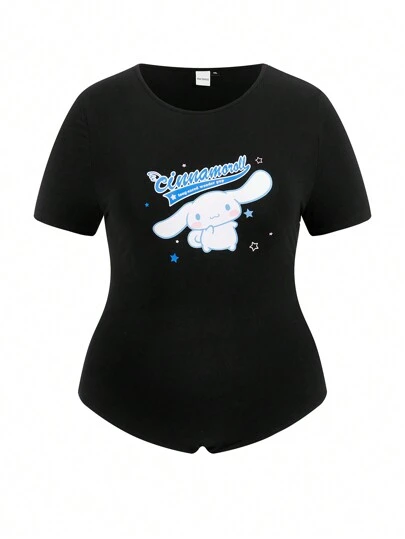 HELLO KITTY AND FRIENDS | SHEIN 卡通和字母圖形連體衣（加大尺碼）