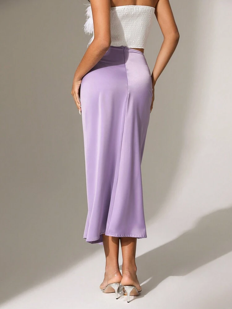 Women's Drawstring Front Mermaid Hem Skirt