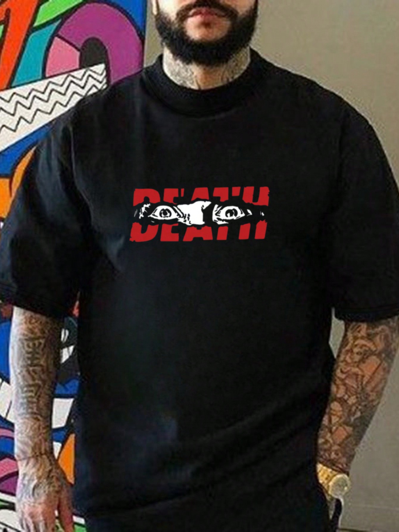 Men'S Letter Printed Short Sleeve T-Shirt