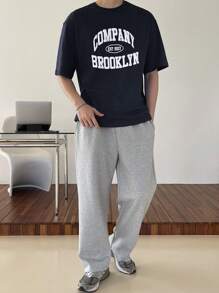 DAZY Men Letter Graphic Drop Shoulder Tee,Fall Clothes