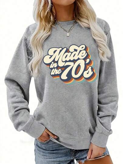 Women's Hoodie Fashion Casual Hoodie Preppy Color Letters 700 Print Autumn Winter Season Warm Sports,Long Sleeve Tops