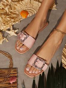 SHUZIA Women's Flat Sandals, Suitable For Daily Wear - Apricot - View 3