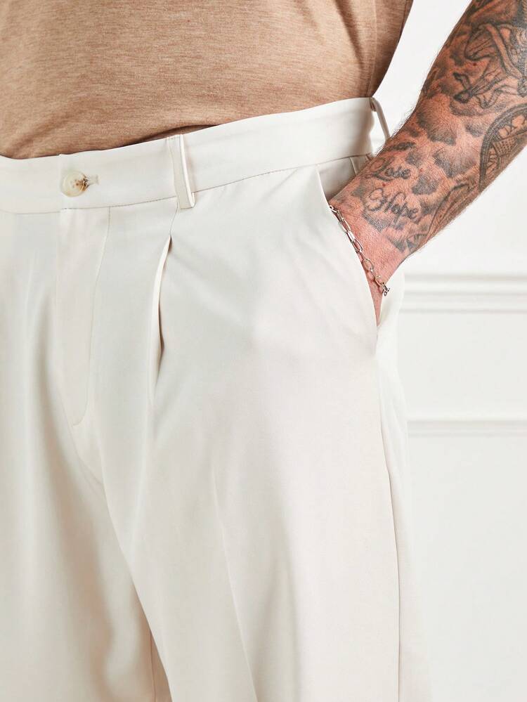 Men's Apricot Casual Slant Pocket Loose Pants