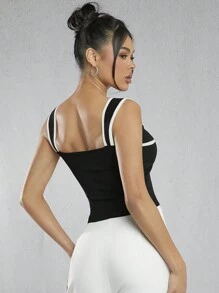 Hauture Camiseta de punto con escote corazón para mujer