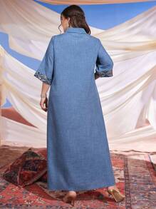 Al Najma 大尺碼女式幾何亮片阿拉伯服裝 - 彩色 - 查看 2