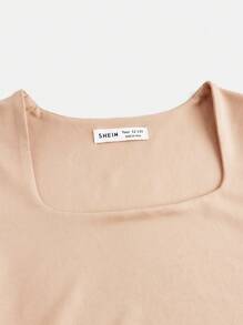 SHEIN Teen Girl's Elegant Solid Color Tank Top For Summer - Apricot - View 4