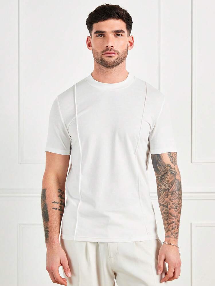Men's Solid Color Round Neck Casual T-Shirt