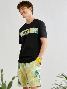 Manfinity VCAY Nam Giải trí Dệt kim Bộ Với In thư - Nhiều màu - Xem 6
