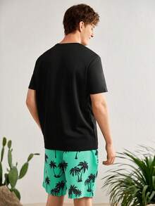 Manfinity VCAY Nam In cây dừa Ngắn tay Áo thun Và Quần short Giải trí 2 cái/bộ - Nhiều màu - Xem 2