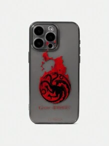 Game of Thrones X SHEIN Cool Pattern Transparent Black Phone Case - Clear - View 2