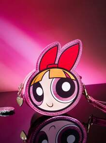 THE POWERPUFF GIRLS X SHEIN 1pc Cartoon Blossom Pattern Cute Coin Purse - Red - View 2