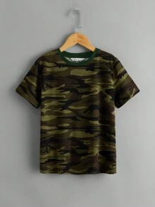 Tween Boy Knitted Printed T-Shirt Set - Dark Green - View 5