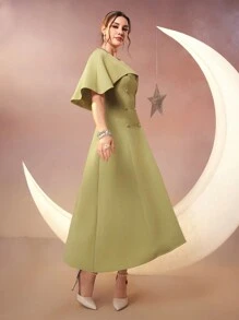 Modelyn 女士双排扣斗篷长款晚礼服