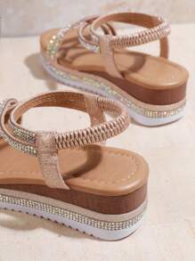 Mini mi Flache Sandalen Für Kinder Mit Strassdekoration