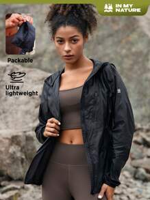 In My Nature 女士轻便防晒服，可折叠/紧凑，女士徒步服装 - 黑色 - 查看 1