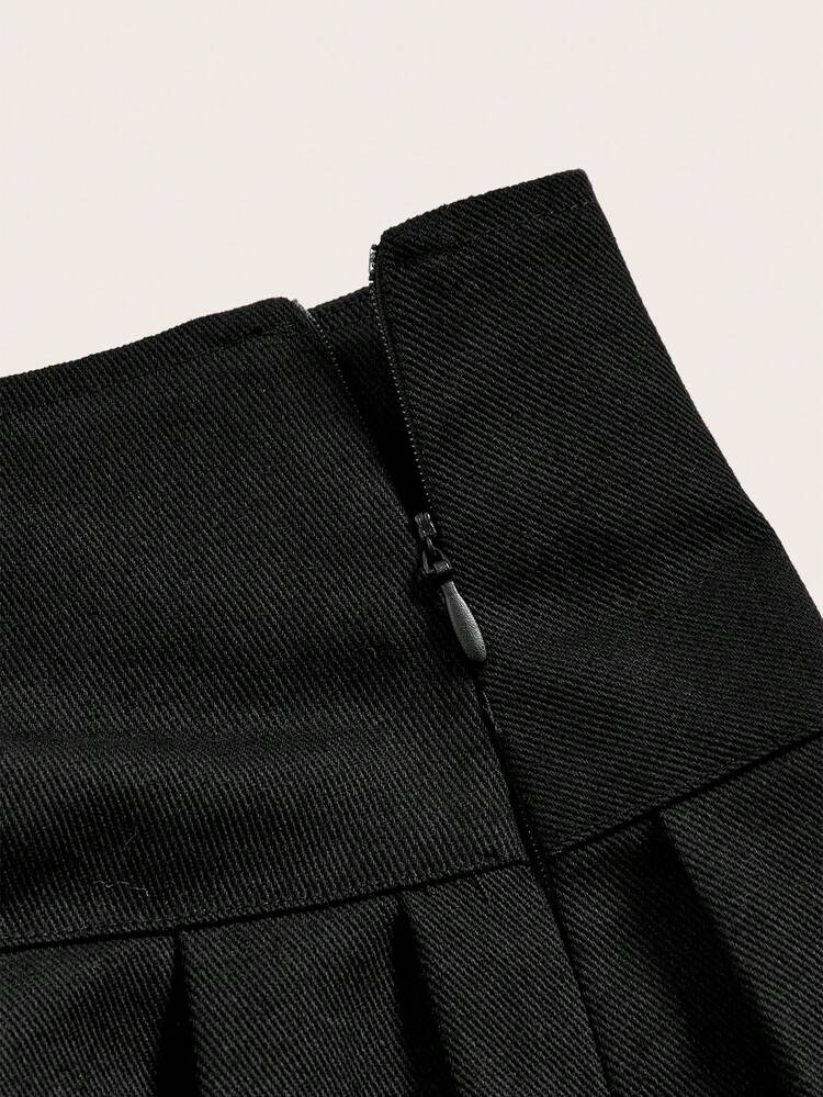 Hollow Out Halter Neck Bodysuit With Backless Design And Pleated Skirt Set