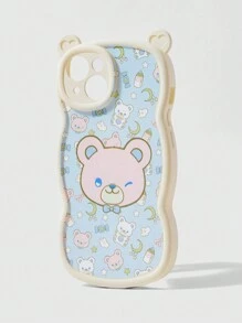 ROMWE Kawaii 可愛卡通熊圖案手機殼 - 白色 - 查看 2