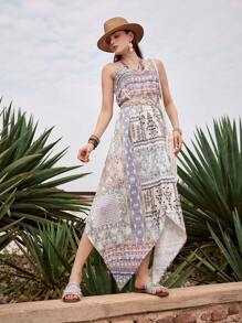 Styleloop Ladies' Comfortable Bohemian Style Flat Slippers - Silver - View 2