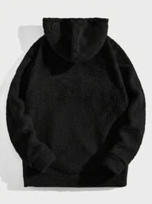 Manfinity VCAY 男士针织休闲半拉链抓绒连帽衫，带刺绣字母，适合秋冬季节，情侣款，长袖上衣